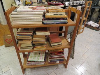 Two Folding Bookshelves, And Alot Of Cookbooks To Go With Them!