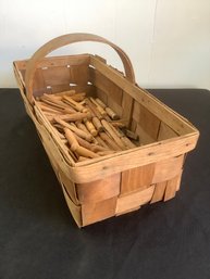 Basket Full Of Vintage Clothes Pins