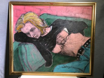 Interesting Vintage Oil On Board Of Sleeping Woman - Unsigned - We Have Two By The Same Artist - Very Nice