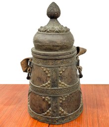 An Embellished Brass And Copper Tibetan Kitchen Pot, Mid-Late Qing