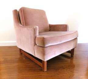 Brown Velvet Modernist Slipper Chair