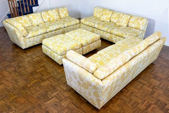 A Fine Custom Vintage Modern 'Conversation Pit' Sectional And Ottoman By The Royal Lounge Company Of CT