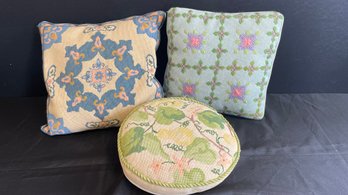 A Lot Of Three Pretty Vintage Pillows