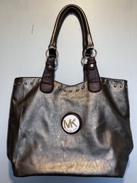 Large Michael Kors Bronze Metallic Tote Bag