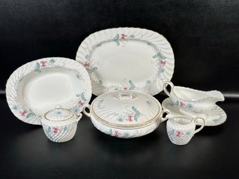 A Completer Set Of Vintage Bone China Dinnerware By Aynsley, Wayside Pattern