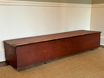 Antique American Old Oak Farm Chest