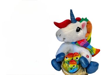 Gemmy 11inch Animated Christmas Rainbow Unicorn. Battery Operated