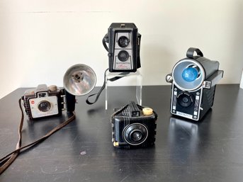 Vintage Cameras Including Spartus Press Flash Camera, Kodak Brownie Holiday Flash & Baby Brownie Special