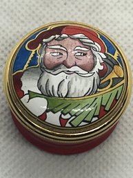 Vintage TIFFANY & CO. HALCYON DAYS Santa Clause Enameled Trinket Box