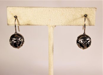 Sterling Silver Pierced Openwork Ball Shaped Pierced Earrings