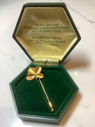 Genuine Four Leaf Clover Encrusted With 24k Gold