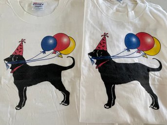 Lot Of 2 Vtg 1997 'HAPPY BIRTHDAY THE BLACK DOG MARTHA'S VINEYARD' T-Shirts Sz XL 46-48
