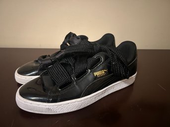 Puma Basket Heart Patent Women's Sneakers Puma Black Size 8