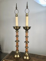 Vintage Large Candlestick Lamps