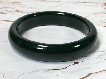 (1 Of 3) Vintage ? New ? Jade Bangle Bracelet - VERY Dark Green Color - NOTE: NOT Black Its Dark Green - Nice