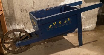 Decorative Wooden Wheel Barrow