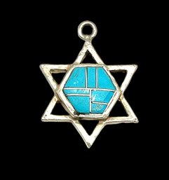 Vintage Sterling Silver Turquoise Star Pendant