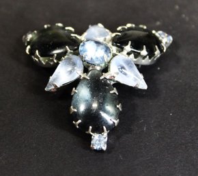 Vintage Blue Rhinestone Brooch