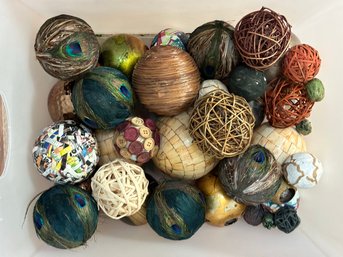 Box Lot: An Assortment Of Decorative Orbs