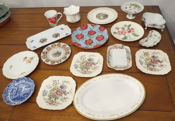 Large Table Lot Of Assorted Quality Plates & Ceramics Both European & American, Antique To Modern