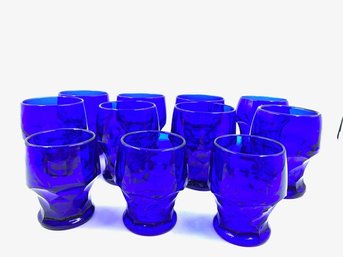 Vintage Georgian Cobalt Blue Drinkware By Mosser (ohio)