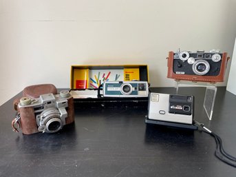 Vintage Cameras Argus C3, Kodak Brownie Auto 27, Kodak 35 Rangefinder & Kodak Disc 4000