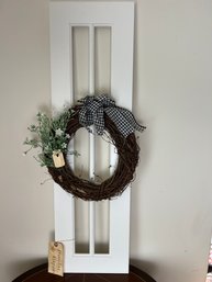 Painted Barn Door Decor With Spring Wreath