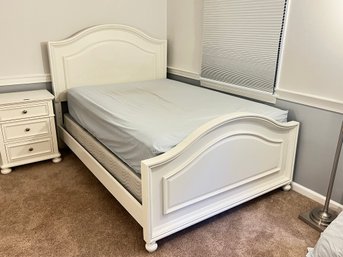 Matching Solid Wood White Full Size Bed Frame (Mattress Not Included)