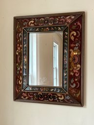 Glam Reverse Handpainted Glass Frame Wall Mirror