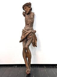 A 19th Century French Carved Pine Christ Figure