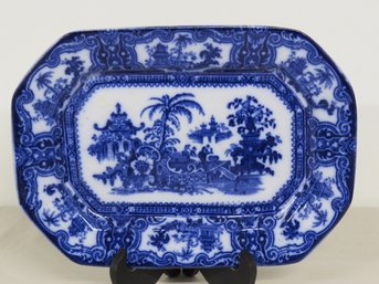 W.Adams & Co. Kyber Pattern Mid-19th C. Flow Blue Transferware Platter