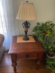 Pair Of Knotty Plank Pine End Tables With Fluted Trim