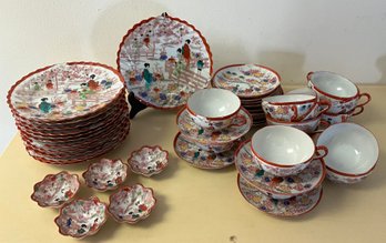 Vintage Geisha Ware Assortment ~ Plates, Soy Sauce Bowls, Cups & Saucers ~