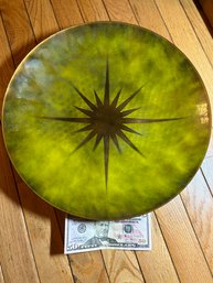 Massive Vintage Mid Century Modern 1960s BOVANO OF CHESHIRE STARBURST ENAMEL CHARGER- 14.75' In Diameter