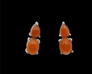 Sterling Silver Carnelian Stone Earrings