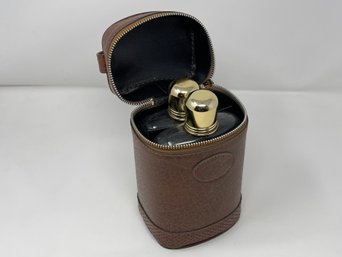 Vintage Liquor Flasks In Carrying Case