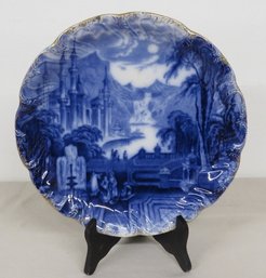 19th C. Flow Blue Plate Of Old Istanbul / Middle East / Turkey