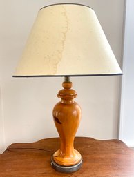 A Carved Wood Accent Lamp