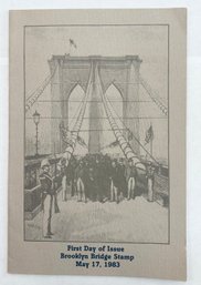 SIGNED 1983 First Day Of Issue Brooklyn Bridge Stamp Pamphlet