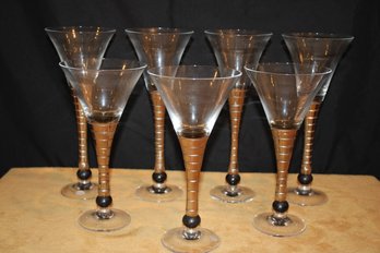 Motte Glas Bohemia- Four Fluted Champagne & Three Martini Glasses