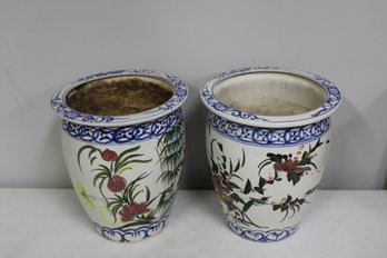 Pairs Of Decorated Ceramic Planter