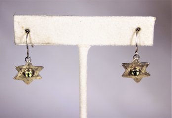 Sterling Silver Pierced Earrings Star Of David W Stones By Donna Burdic