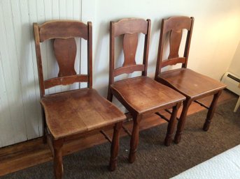 Lot Of 3 Maple Chairs