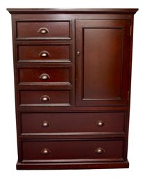 Gentlemen's Style Chest With Mahogany Finish 6-drawer And Door