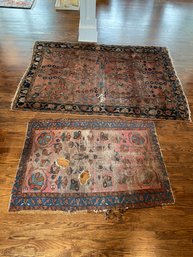 Amazing Pair Of Vintage Hand Woven Rugs