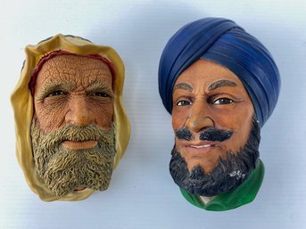 Bossons Chalkware Heads - Sheik & Sikh