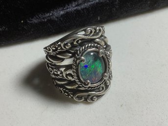 Sterling Ring With Opalescent Gem #1