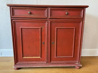 Italian Distressed Red Sideboard By Buying & Design