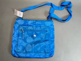 Genuine Coach Blue Cross Body Bag With Tags