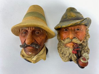 Bossons Chalkware Heads - Rumanian & Swiss Tyrolean